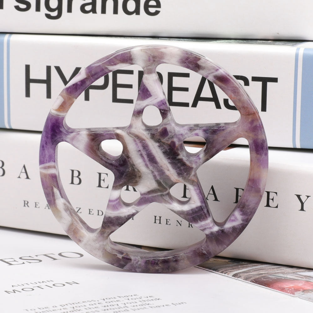 3,5" Amethyst-Kristall-Schnitzstern zur Heilung