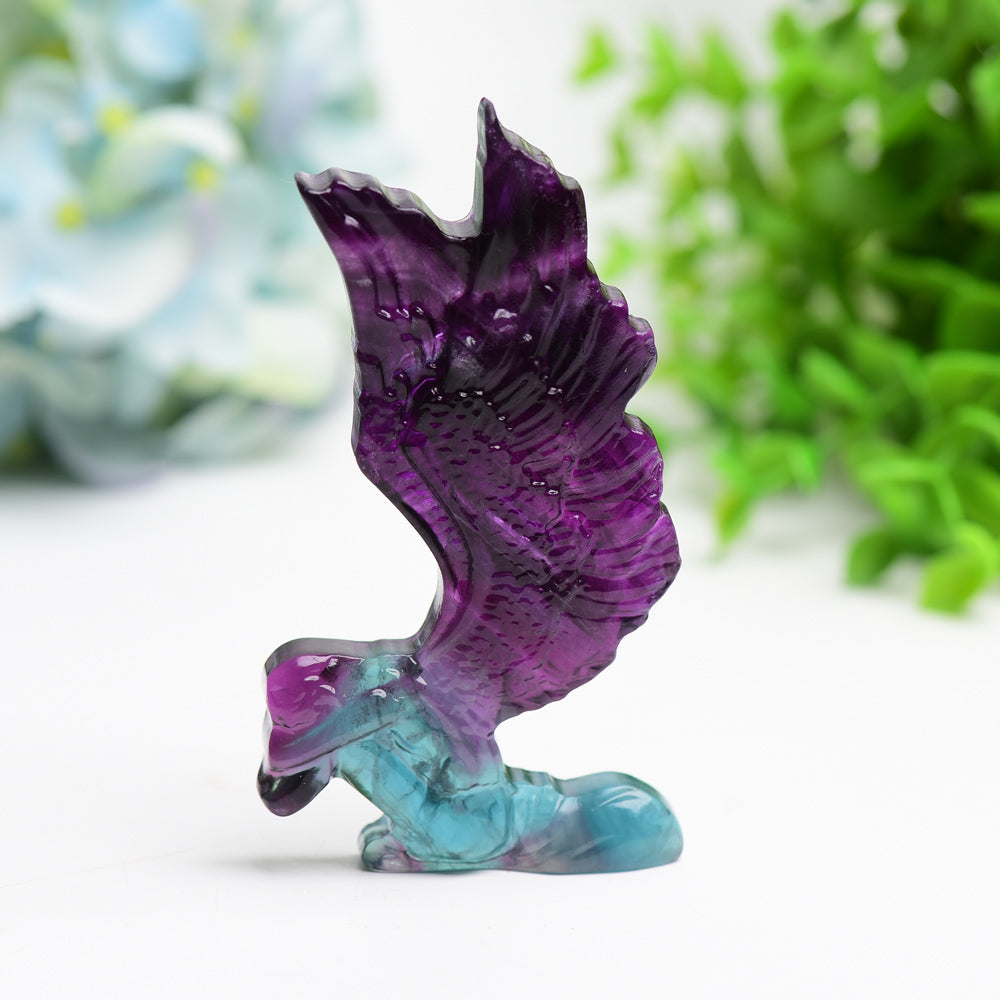 3,7 Zoll große Regenbogen-Fluorit-Schmetterlingskristallfigur