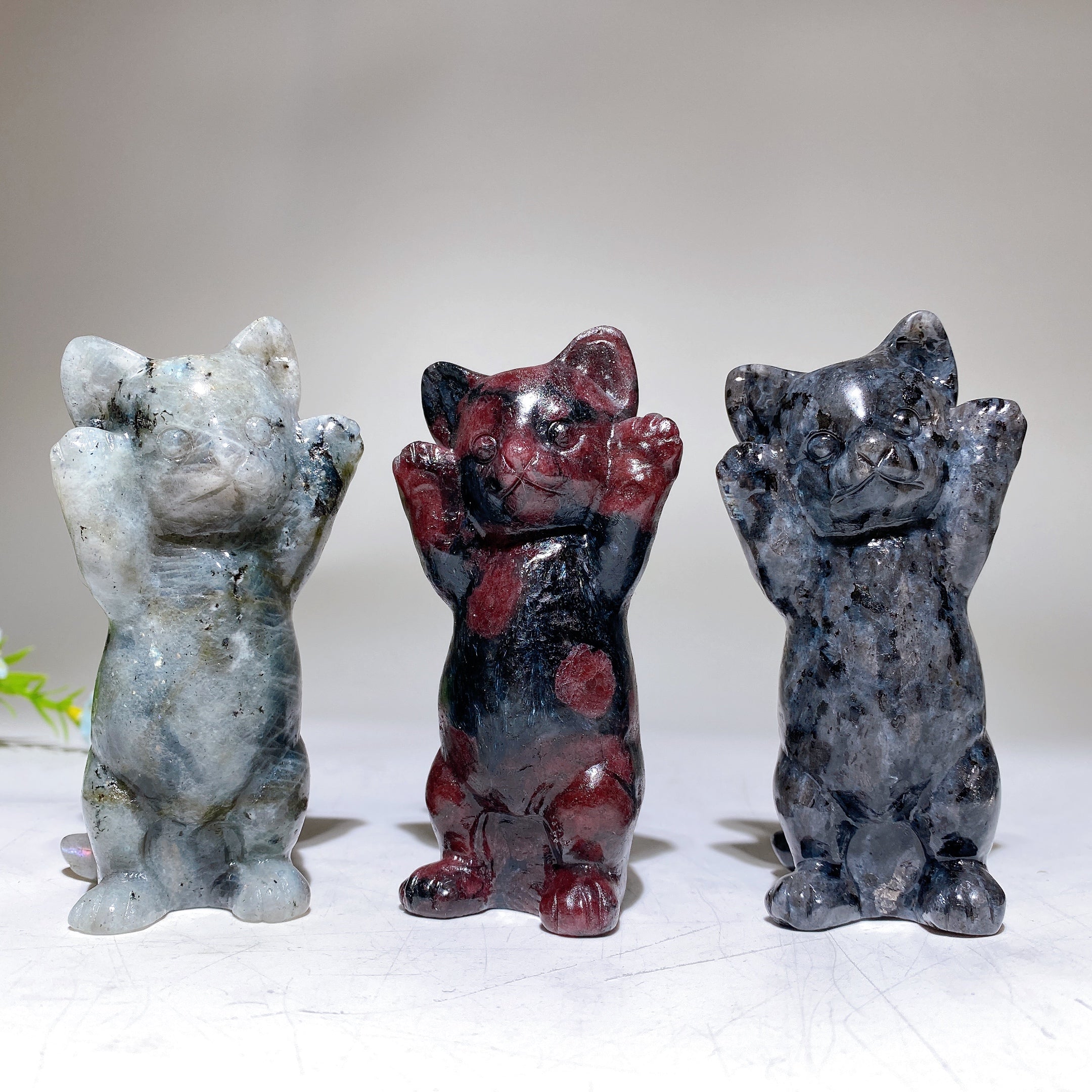 3,8" Kristallkatzenfigur | Heilkristallschnitzerei