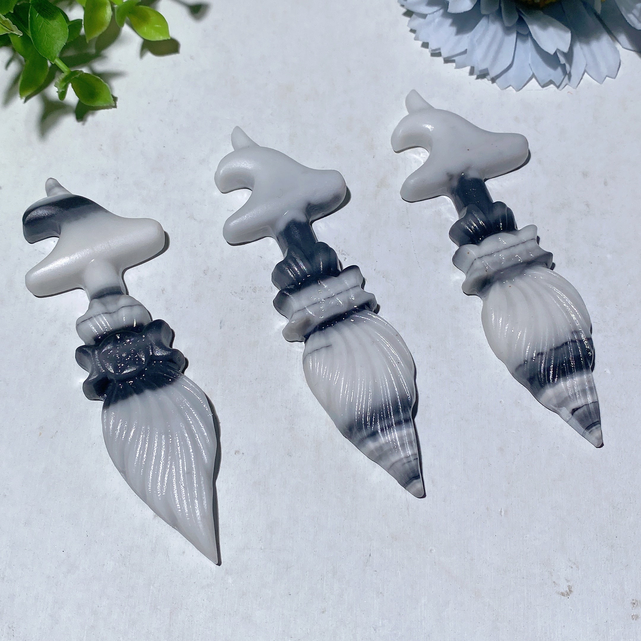 3,9 Zoll schwarze Obsidian-Taiji-Steinkristallfigur