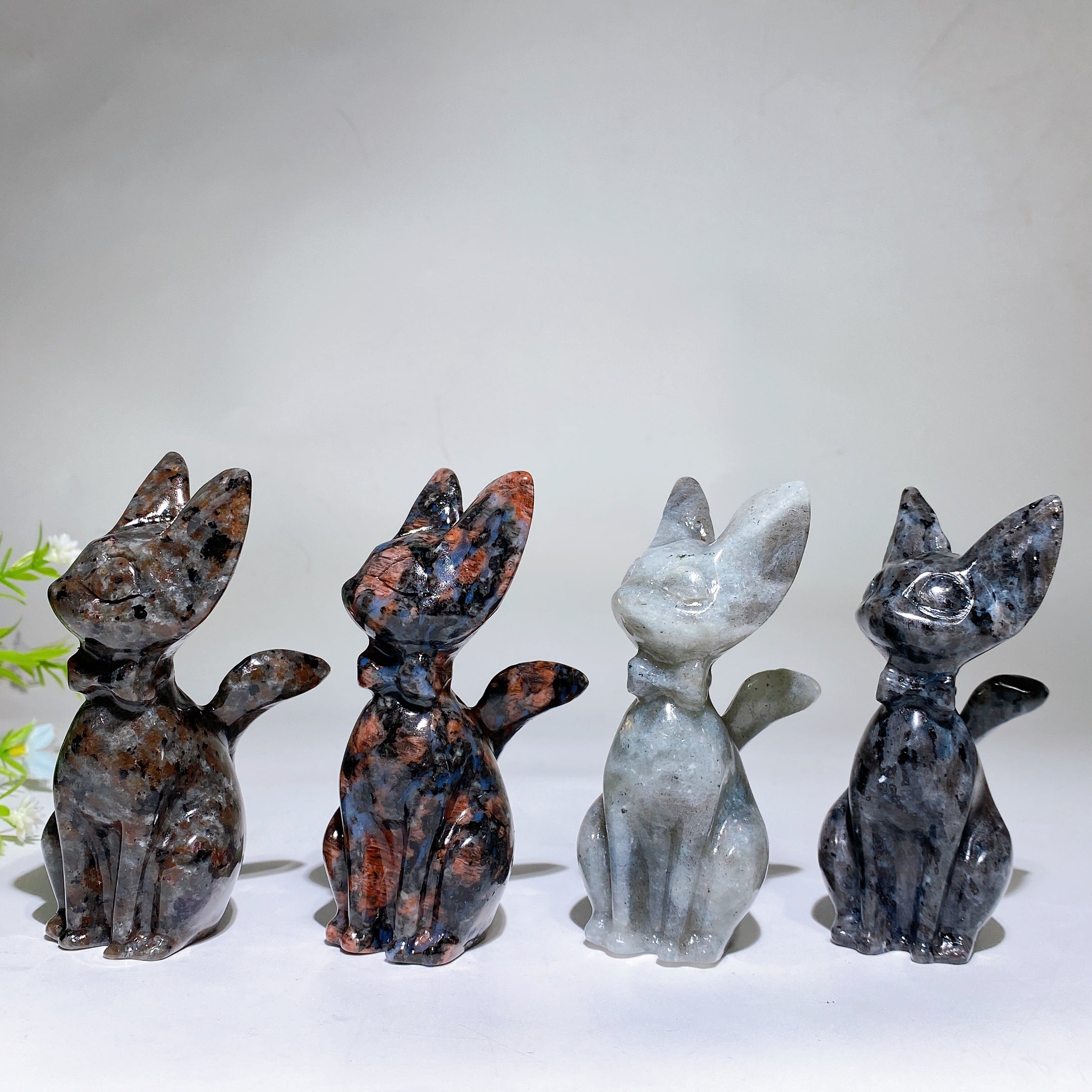 3,9 Zoll geschnitzte Kristallkatzenfigur zur Heilung