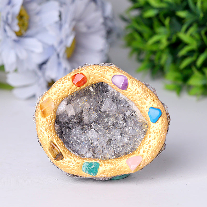 3 Zoll Druzy Achat Kristall Heilgeode