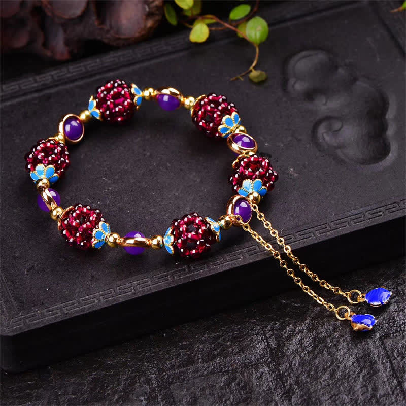 3 mm Granat & Amethyst Ruhearmband für die Heilung von Frauen