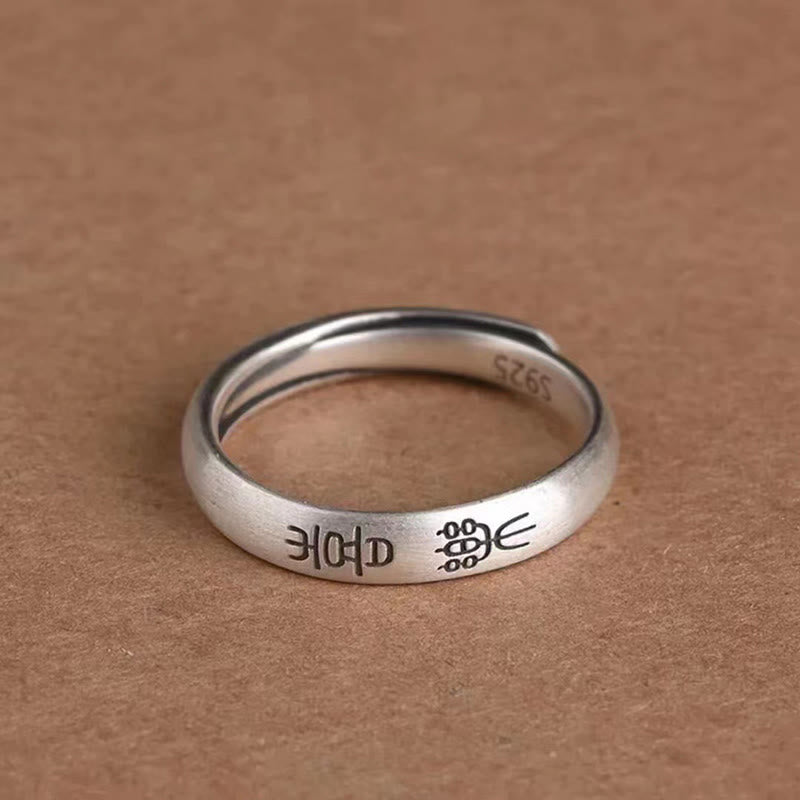 Spiritueller Kupferring 4 mm Frieden und Freude für Glück