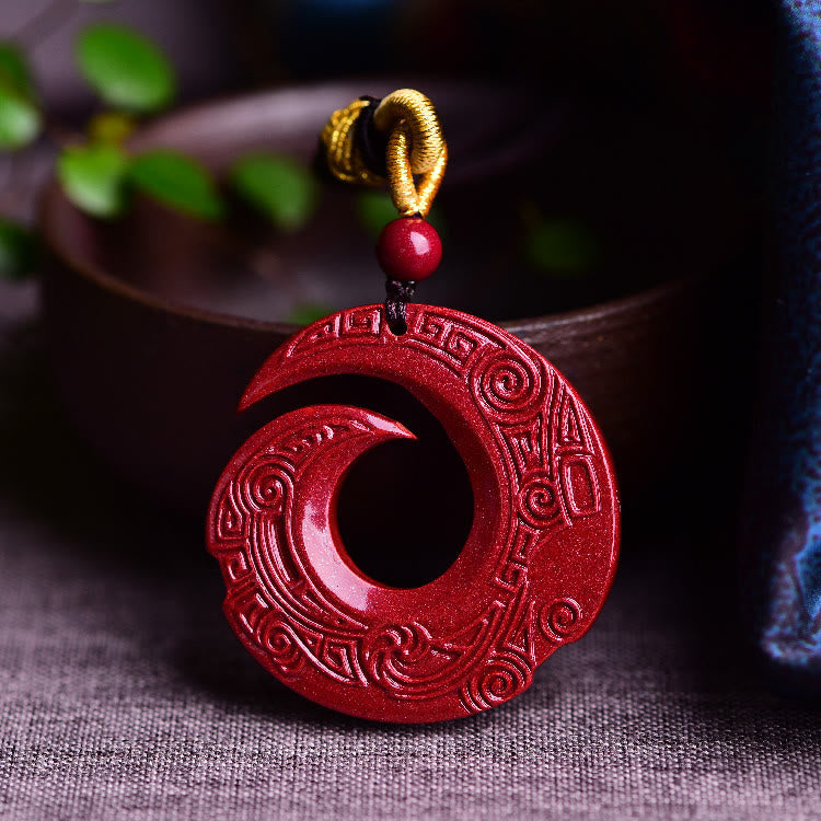 Unisex Cinnabar Blessing Necklace Pendant | Luck Design