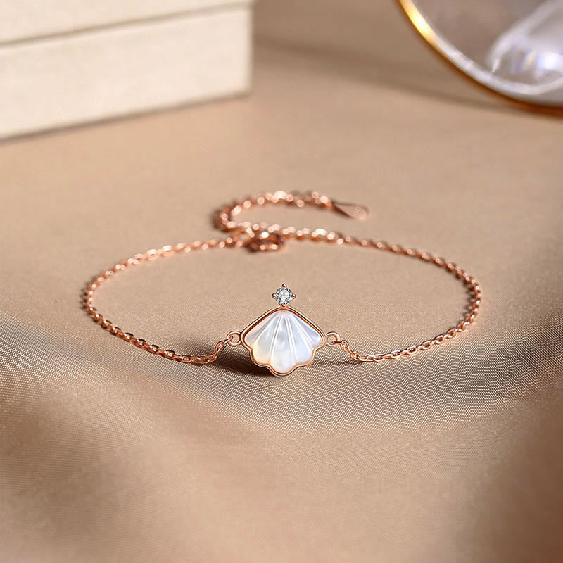 Spirituelles Schmuckset mit Tridacna-Stein aus 925er Sterlingsilber