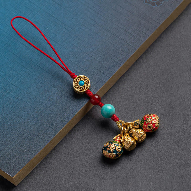 Gold Schluckendes Tier Familie Glück Schlüsselanhänger für spirituellen Reichtum