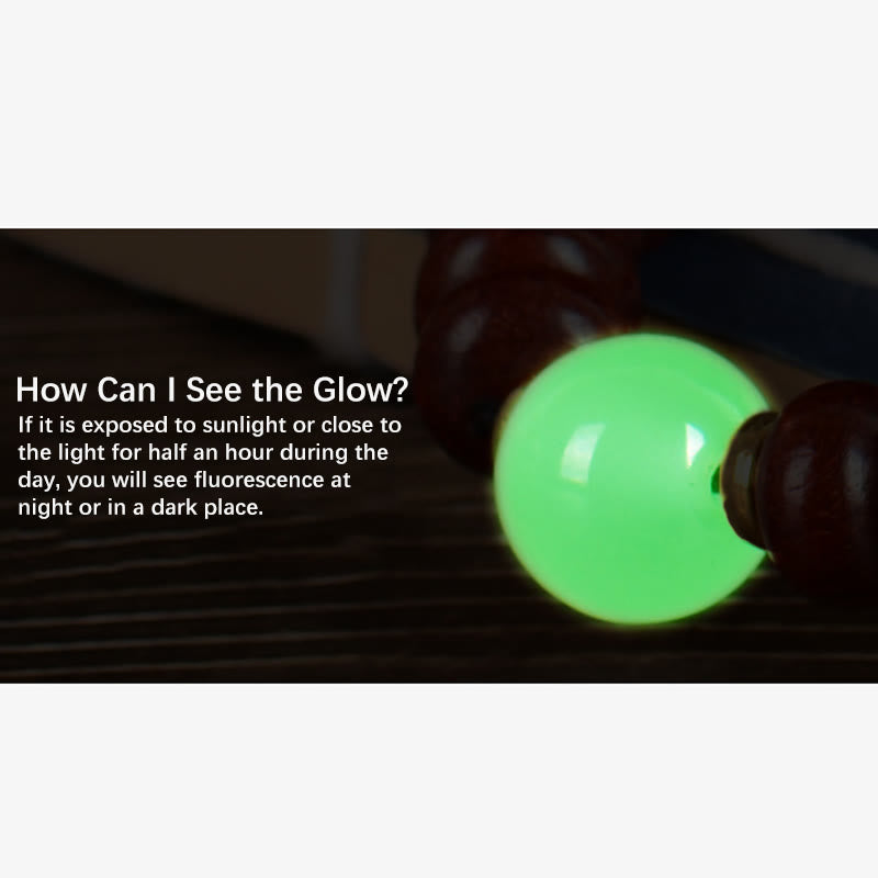 Schlüsselanhänger aus Ebenholz mit Peace-Zeichen | Leuchtperlen aus rotem und grünem Sandelholz