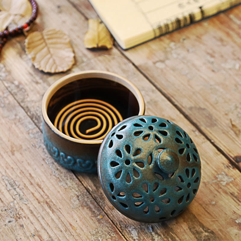 8.5cm Ceramic Incense Burner for Meditation and Relaxation