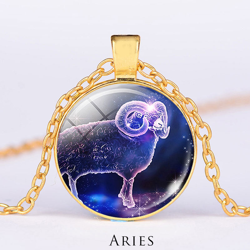 Titanium Steel Zodiac Necklace | 12 Constellations Protection