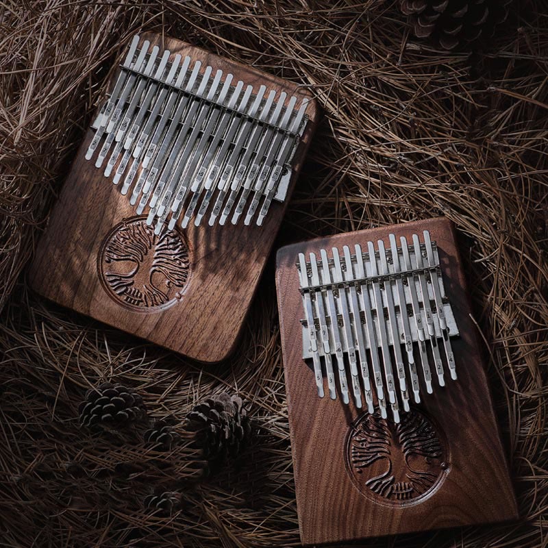 Kalimba-Daumenklavier mit 34 Tasten und Lebensbaum-Design