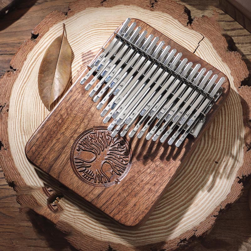 Kalimba-Daumenklavier mit 34 Tasten und Lebensbaum-Design