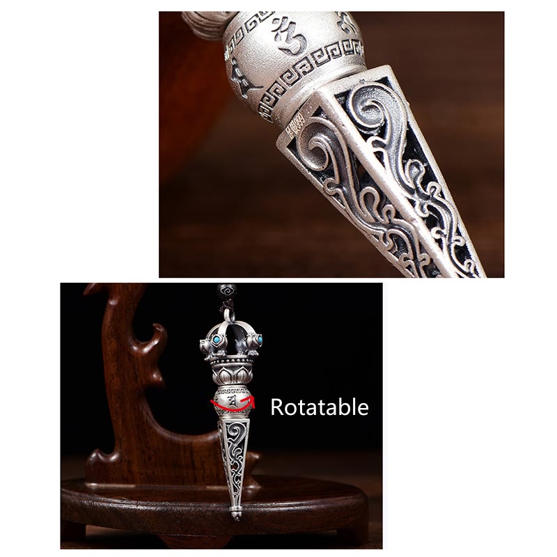 Kupfer Om Mani Padme Hum Halskette mit Dorje Vajra Anhänger