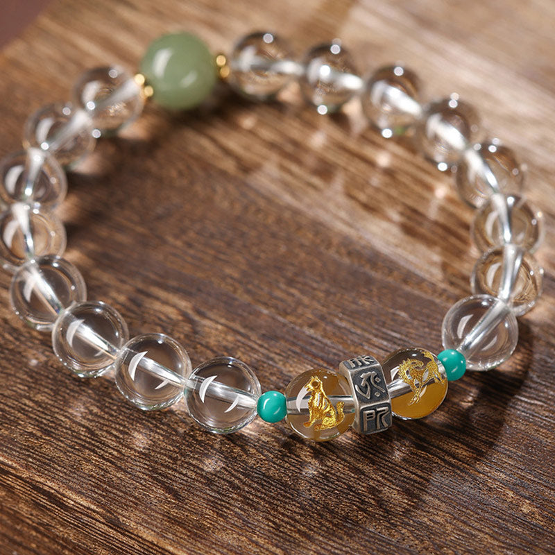 10 mm Hetian Jade Chinesisches Sternzeichen Heilarmband