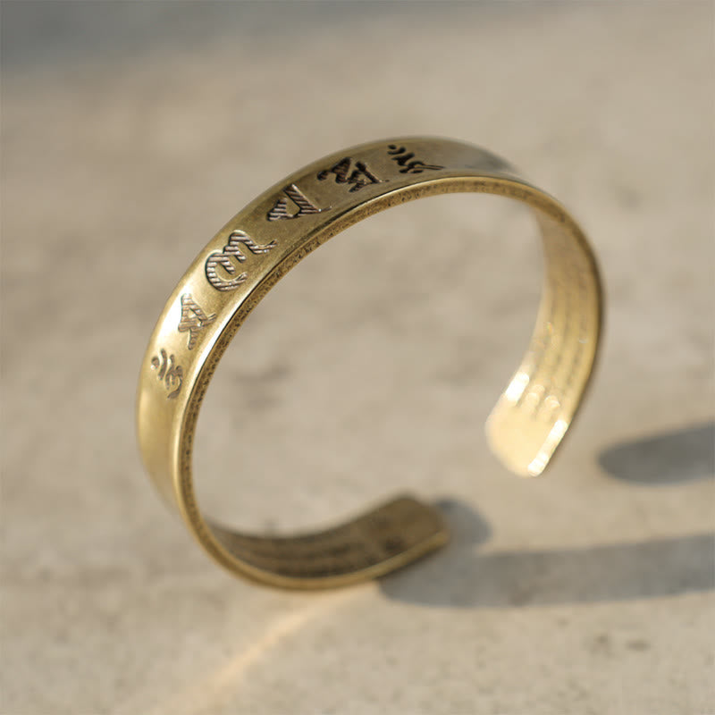 Tibetisches Om Mani Padme Hum Mantra-Armband aus Messing