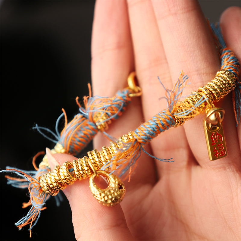 Tibetisches Glücksarmband aus mehrfarbigem Seil für Glück