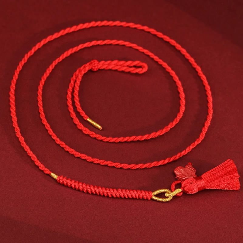 Bauchkette mit Zinnoberdrachen-Schutz, rote Schnur, 2,5 mm