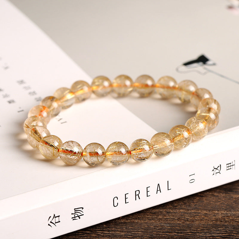 Natural Citrine Bracelet 9mm for Prosperity & Protection