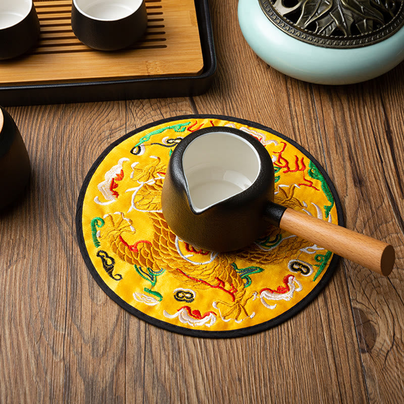 Dragon Embroidery Tea Mat | Spiritual Home Accents 19cm