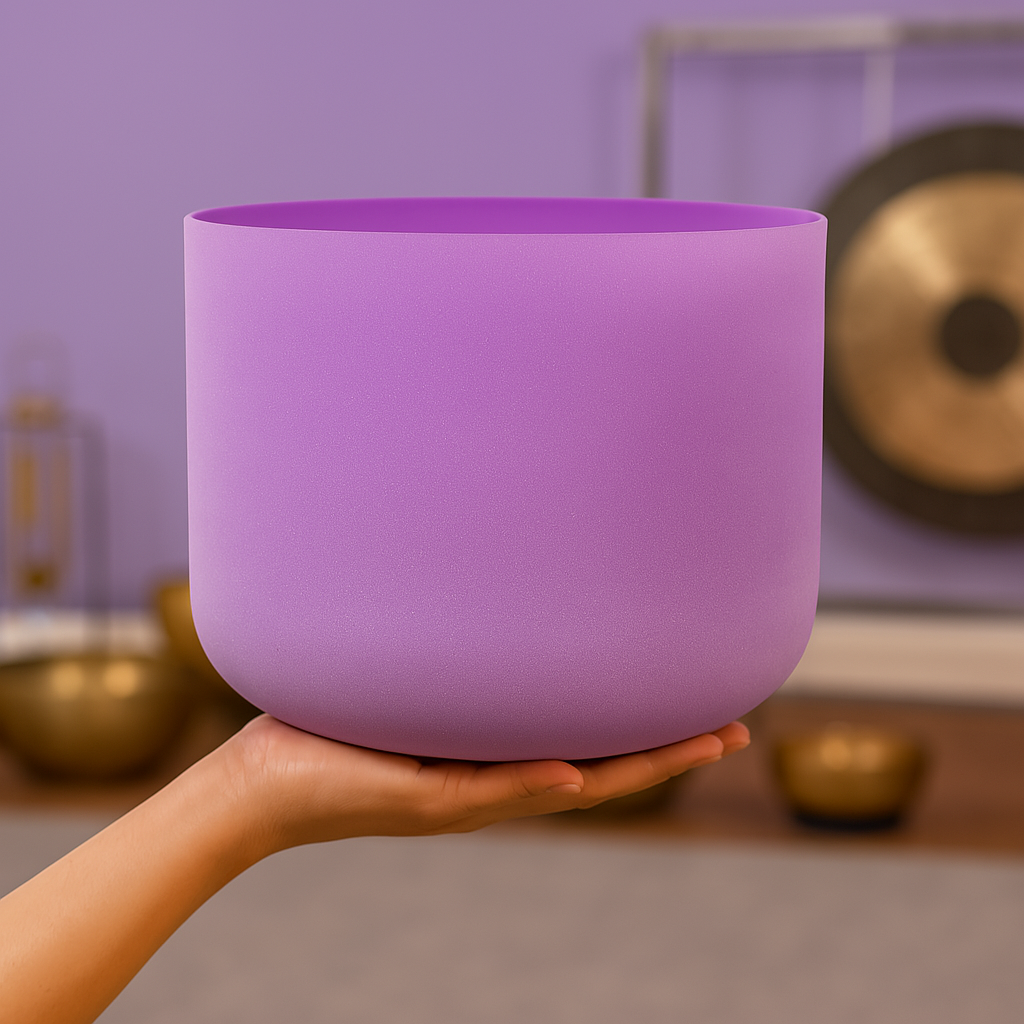 Lila B-Note Kronenchakra Kristallklangschale