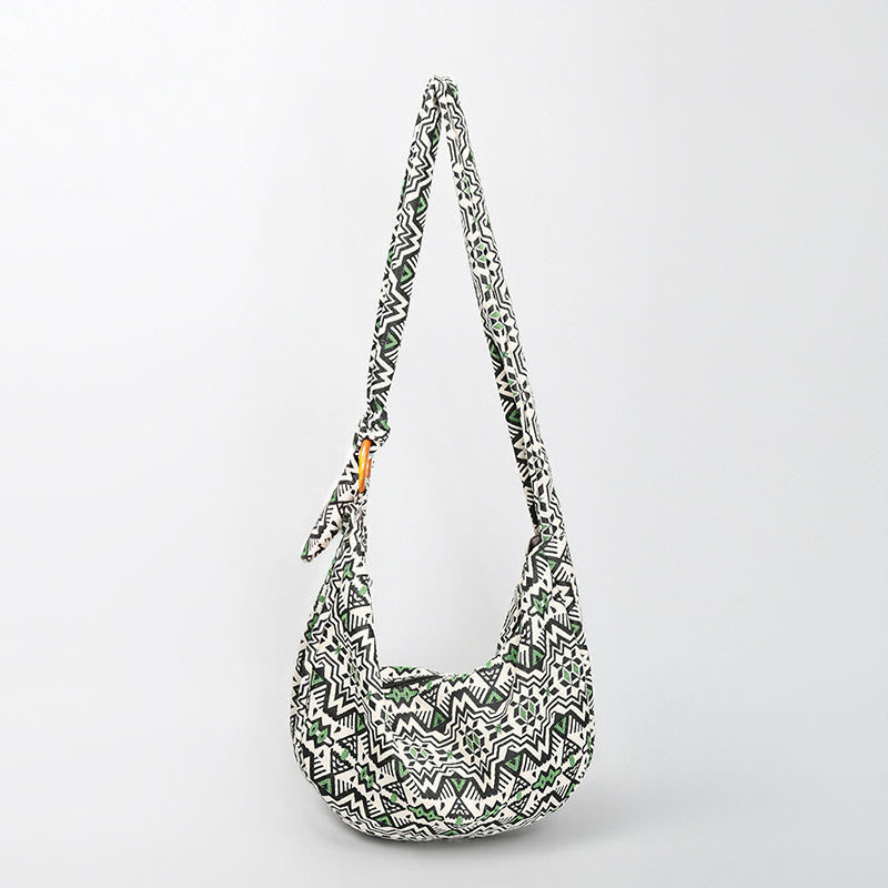 Umhängetasche mit geometrischem Streifenmuster | Verstellbare Schultertasche