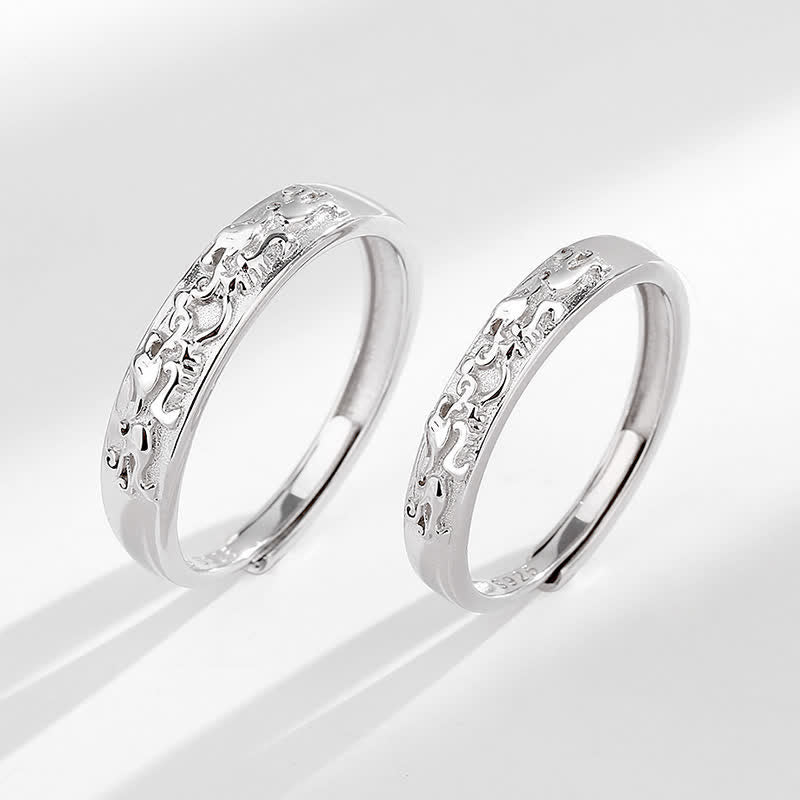 Adjustable 925 Sterling Silver PiXiu Balance Couple Ring