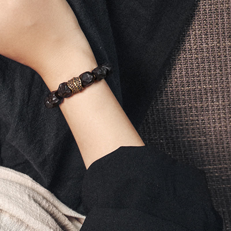 Paararmband aus Ebenholz und Kupfer für Frieden und Ausgeglichenheit