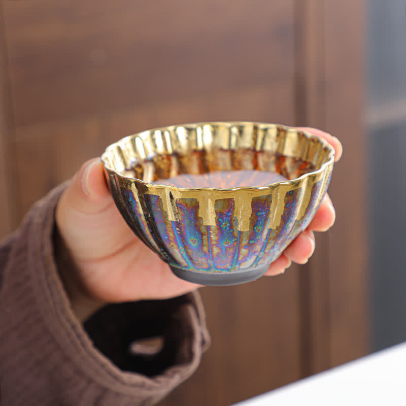 Colorful Ceramic Chinese Tea Cup 135ml Handcrafted Artistry