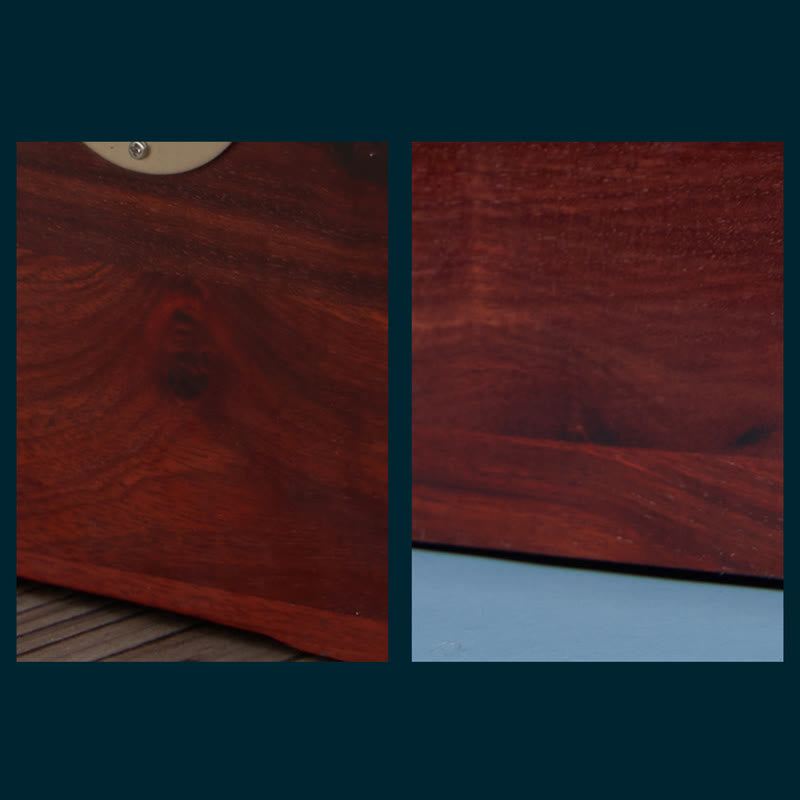 Antike, handgefertigte Schmuckschatulle aus rotem Sandelholz und Rosenholz