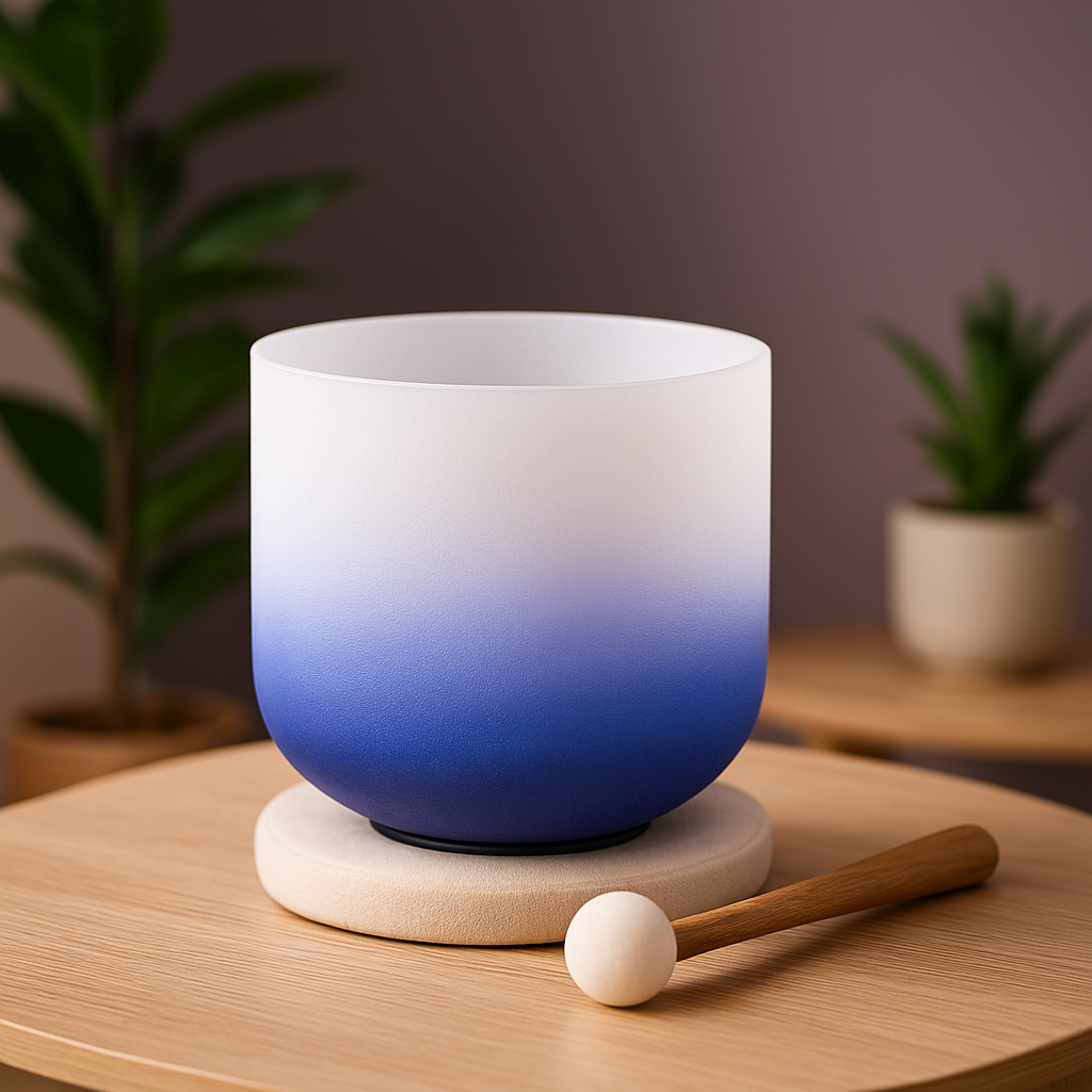 Indigo Aria Farbverlauf A Note Kristall Klangschale