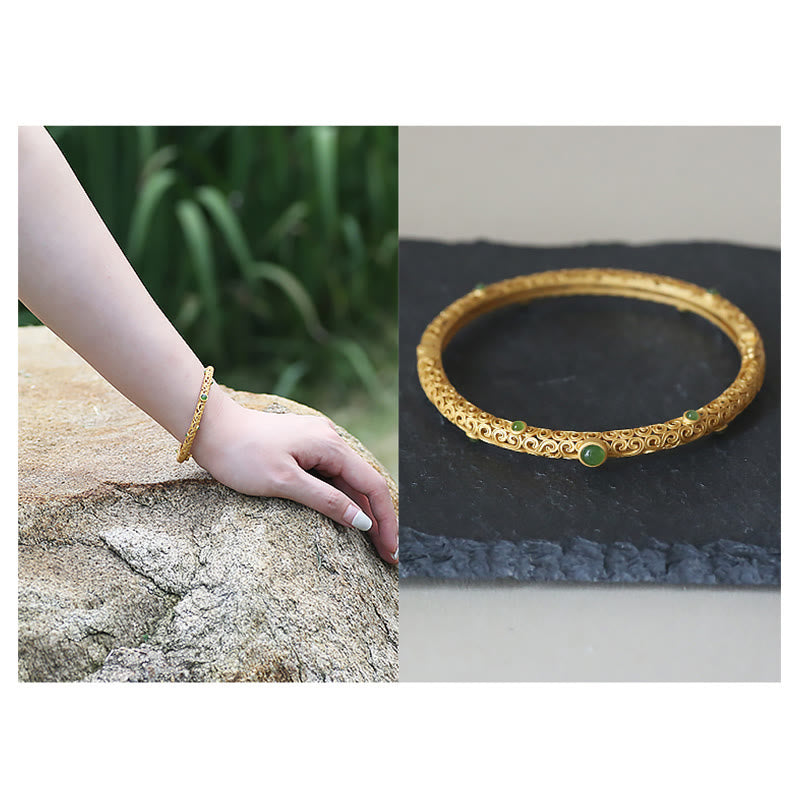 Cyan Jade Kupfer Glücksverheißendes Wolkenarmband für Ruhe und Glück