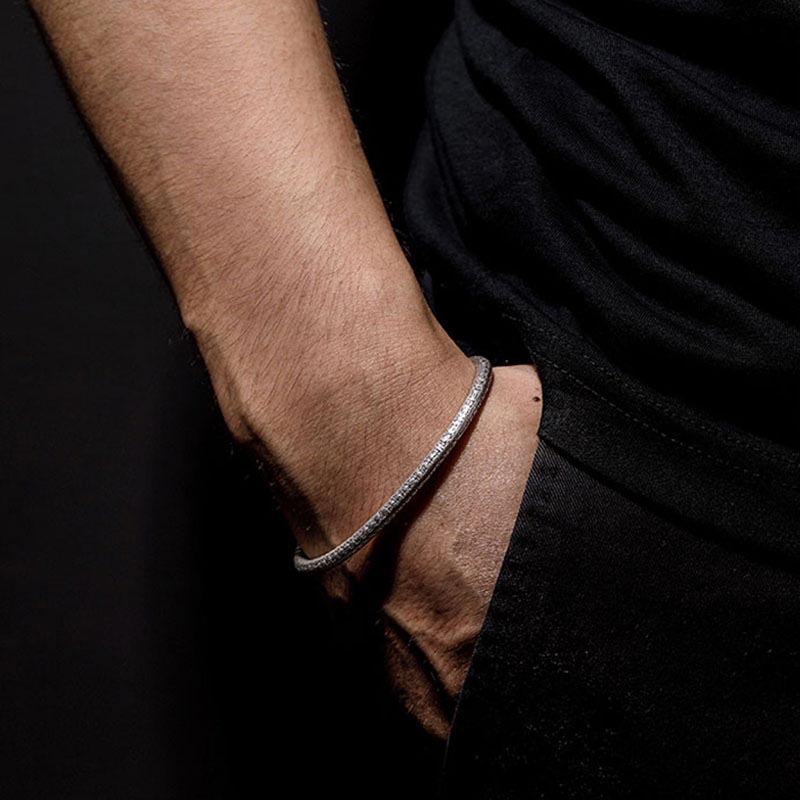 Verstellbares spirituelles Armband aus weißem Kupfer für Glück und Ausgeglichenheit