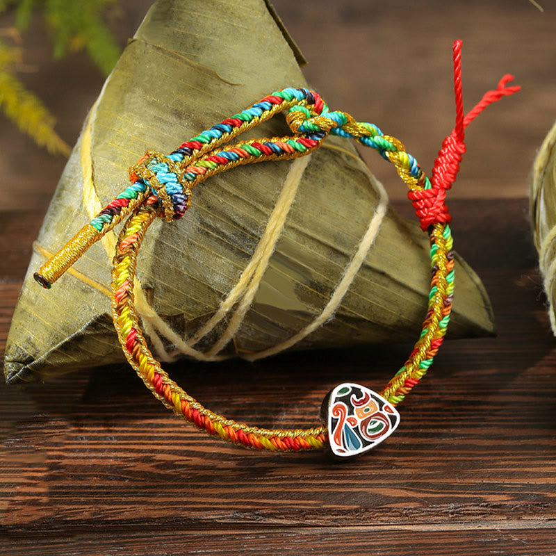 925 Sterling Silver Spiritual Bracelet with Colorful Rope | Luck & Protection