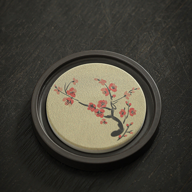 Keramik Zen Teetassenmatte 7,9cm | Natürliches Zen Dekor