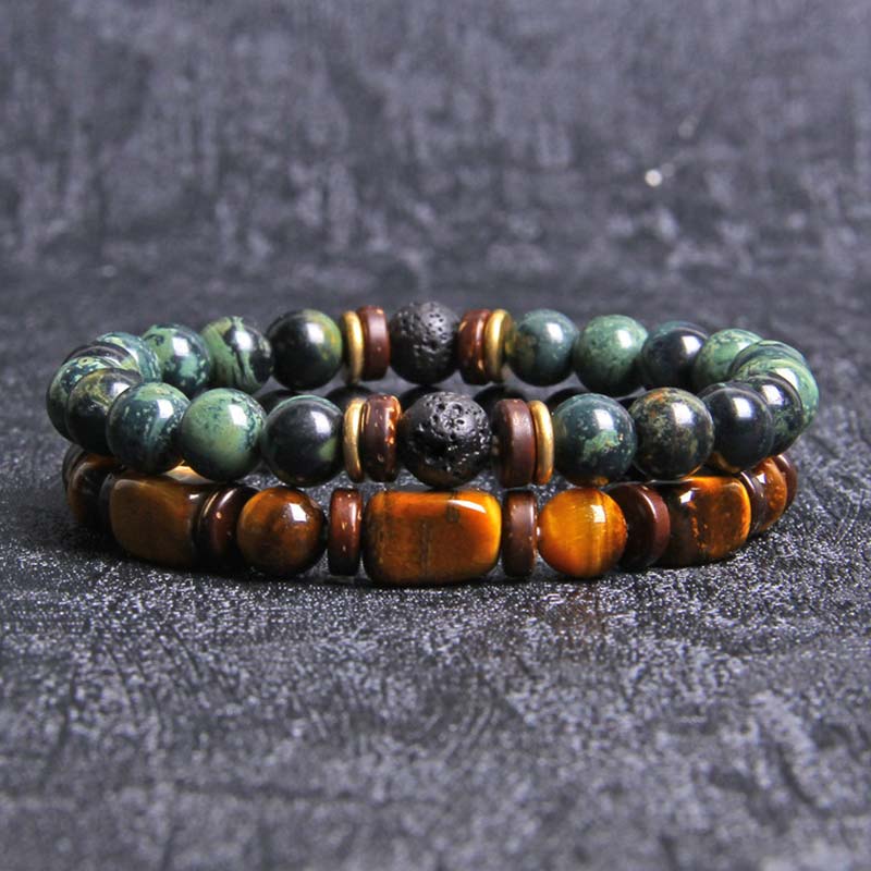 8 mm Tigerauge Kaiserstein Heilarmband für Meditation