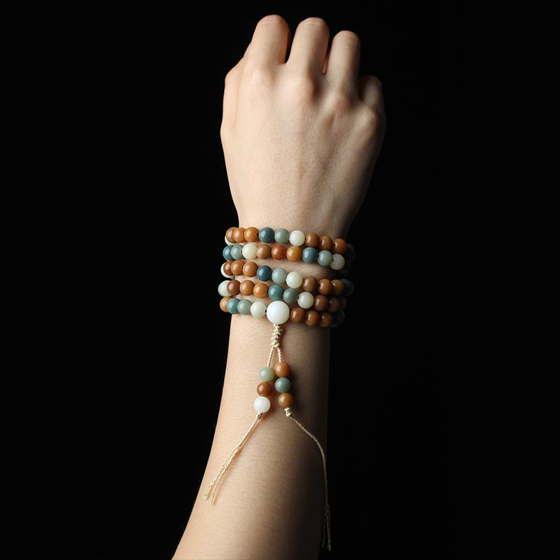 8 mm Bodhi Seed Harmony Wisdom Mala Armband