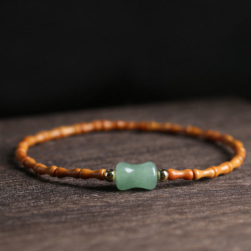 Green Aventurine & Olive Pit Luck Bracelet 14-16cm Wrist
