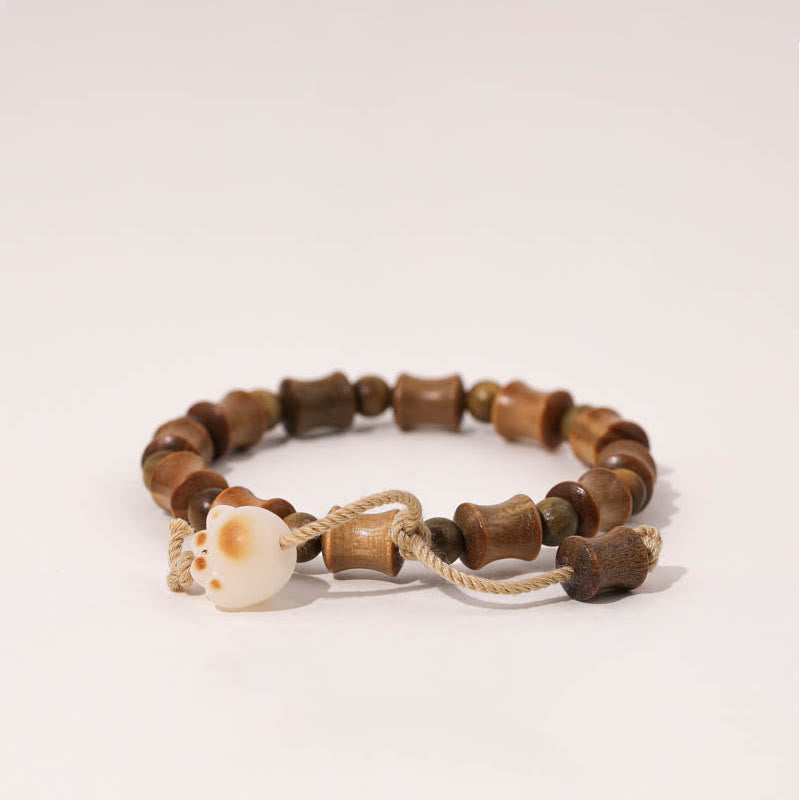 8 mm grünes Sandelholz-Bodhi-Samen-Peace-Spirituelles Armband