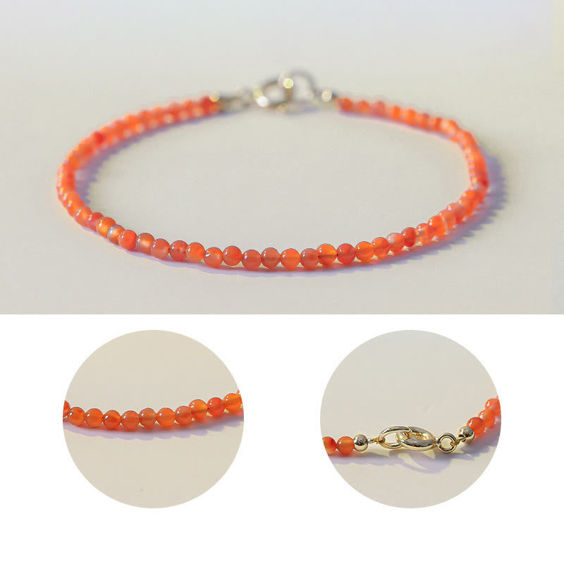 3 mm kirschrotes Achat-Vertrauensarmband