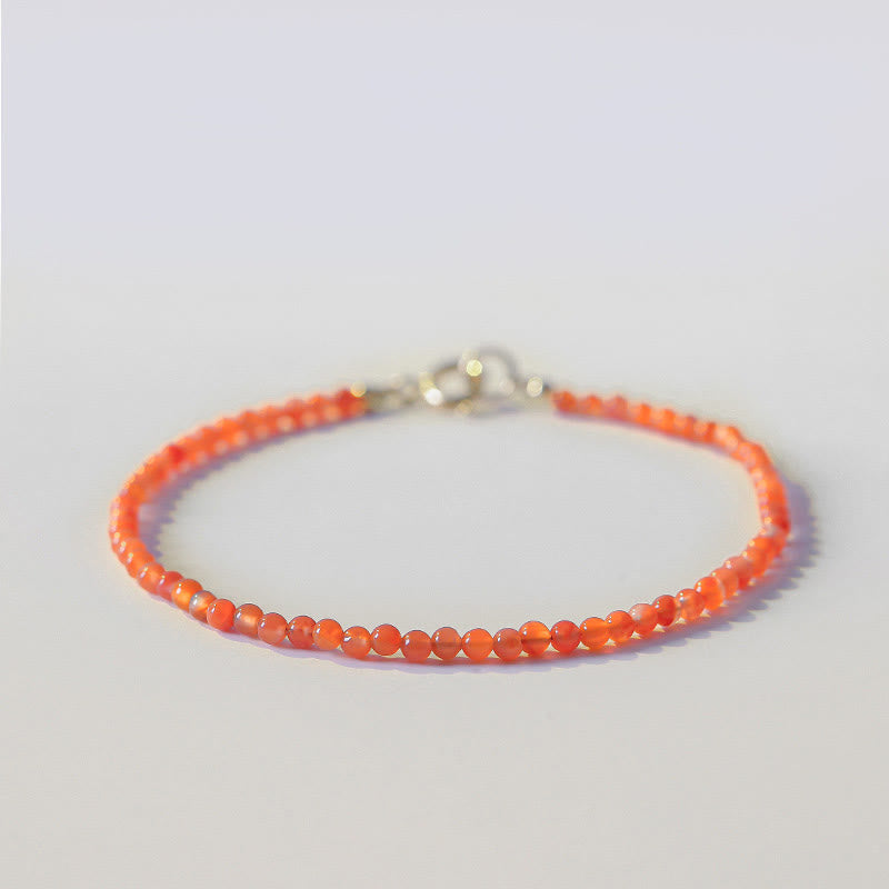 3 mm kirschrotes Achat-Vertrauensarmband