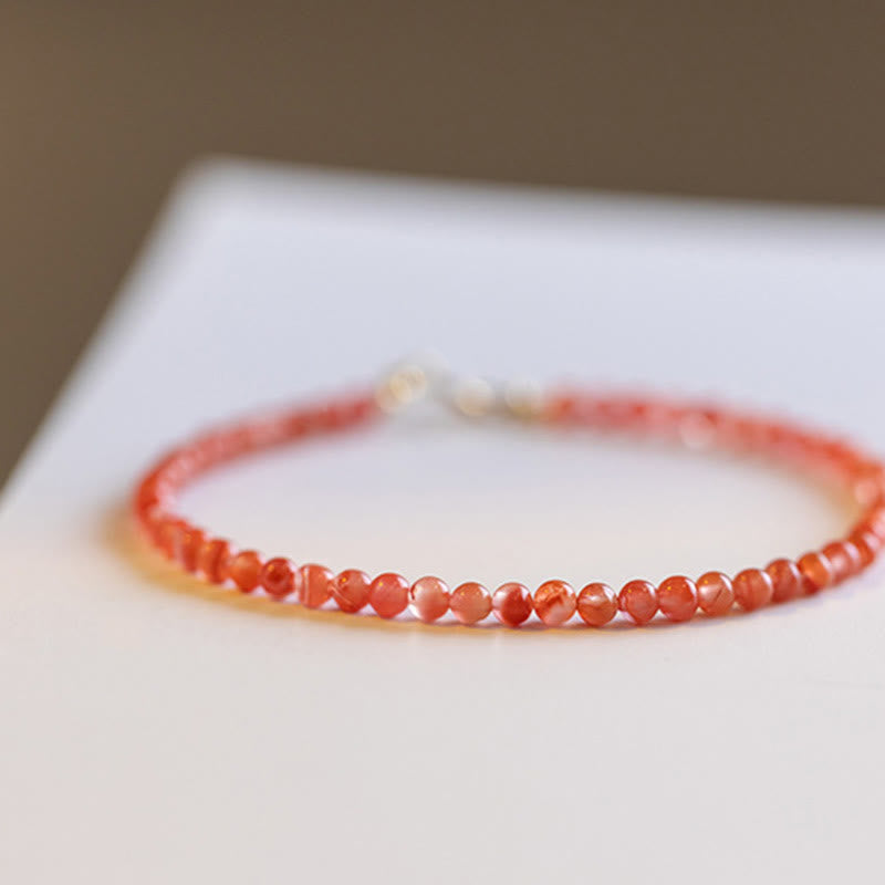 3 mm kirschrotes Achat-Vertrauensarmband
