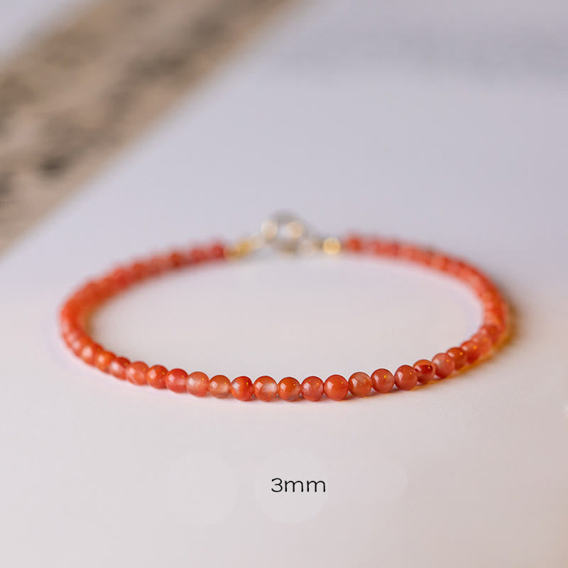 3 mm kirschrotes Achat-Vertrauensarmband