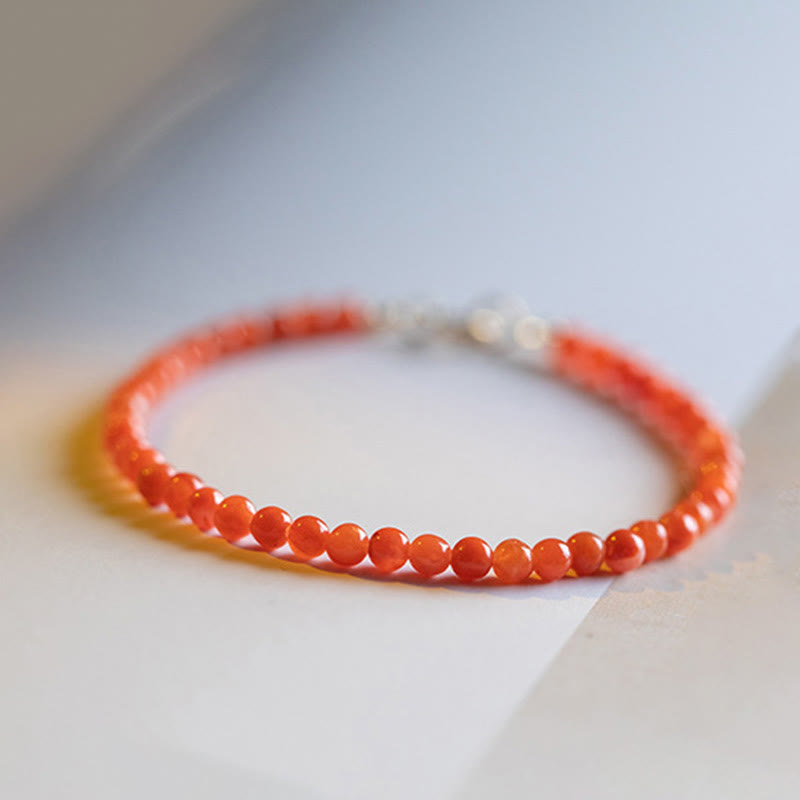 3 mm kirschrotes Achat-Vertrauensarmband