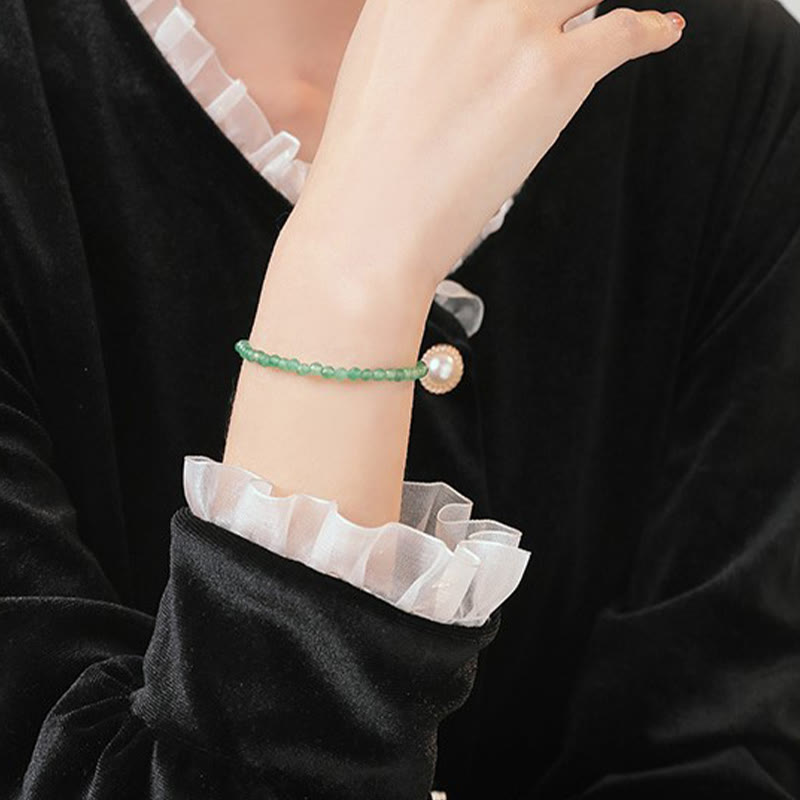 3 mm Armband aus ultradünnen grünen Aventurinperlen