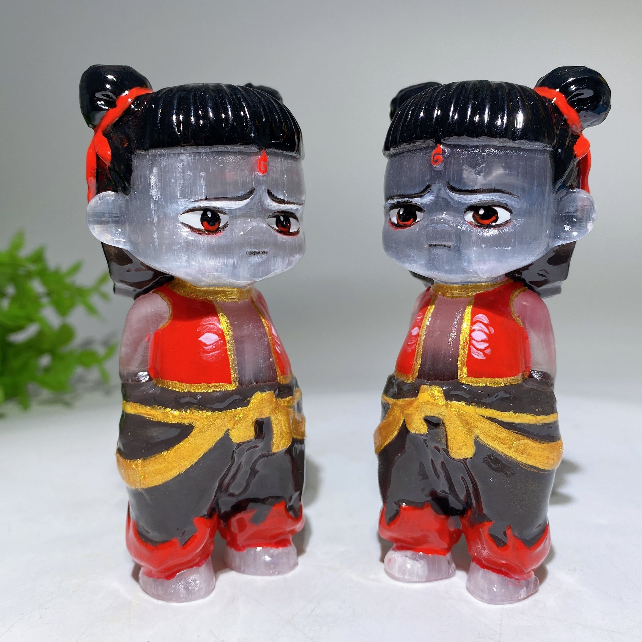 4,0 Zoll Selenit-Nezha-Kristallfigur zur Heilung