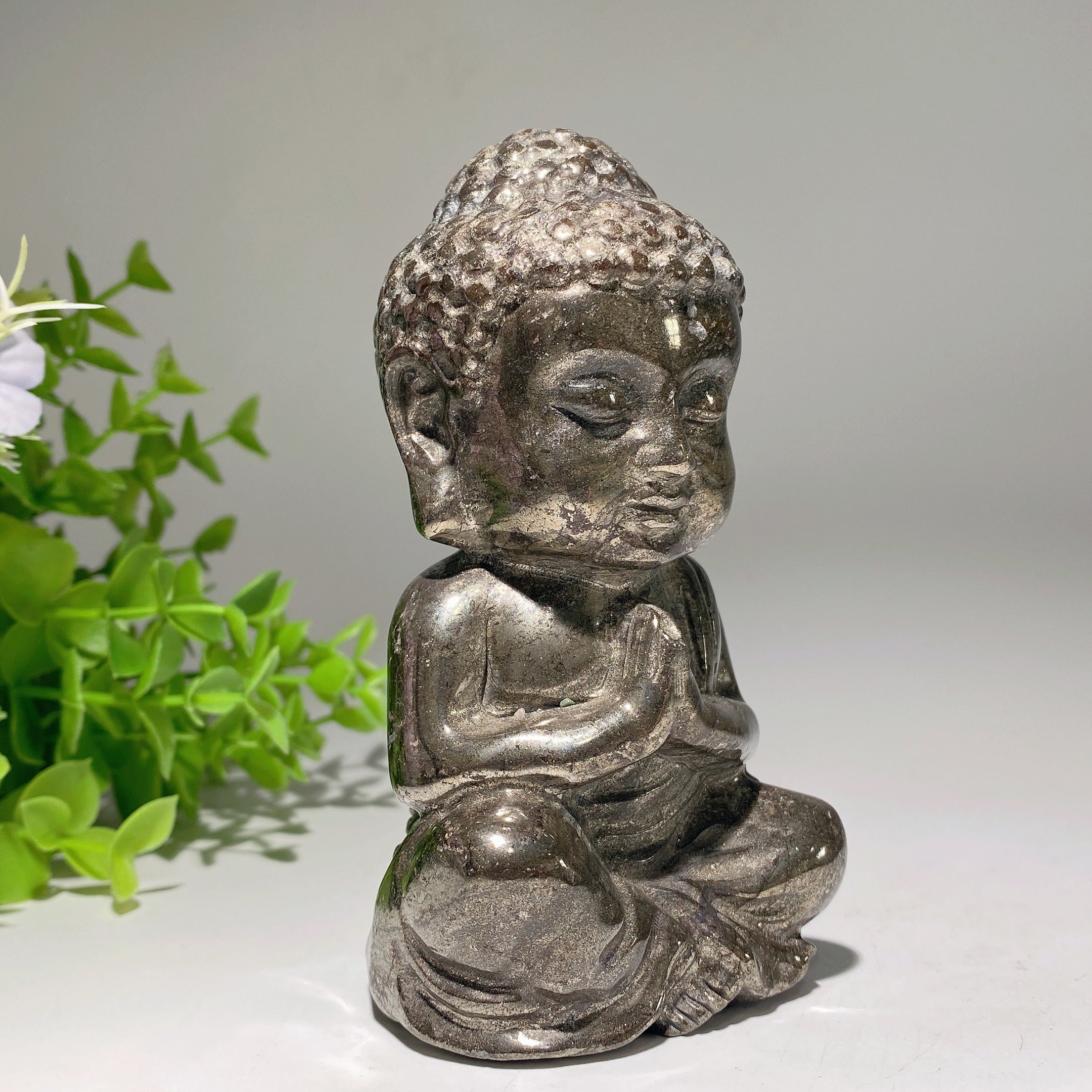 4.5 inch Pyrite Buddha Statue for Meditation & Healing