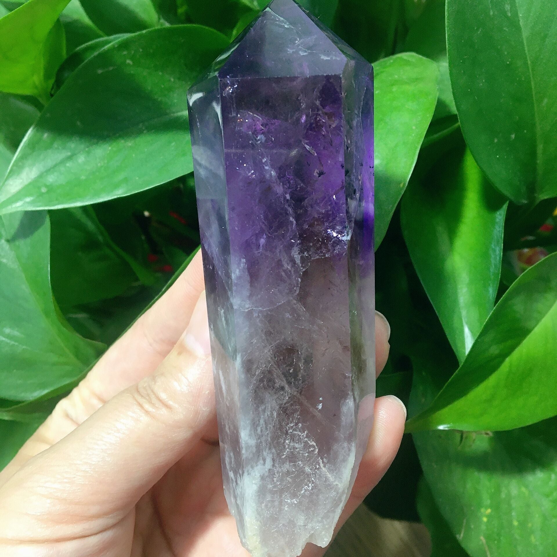 4,6 Zoll Amethyst-Heilpunkt, halbpoliert für Gleichgewicht