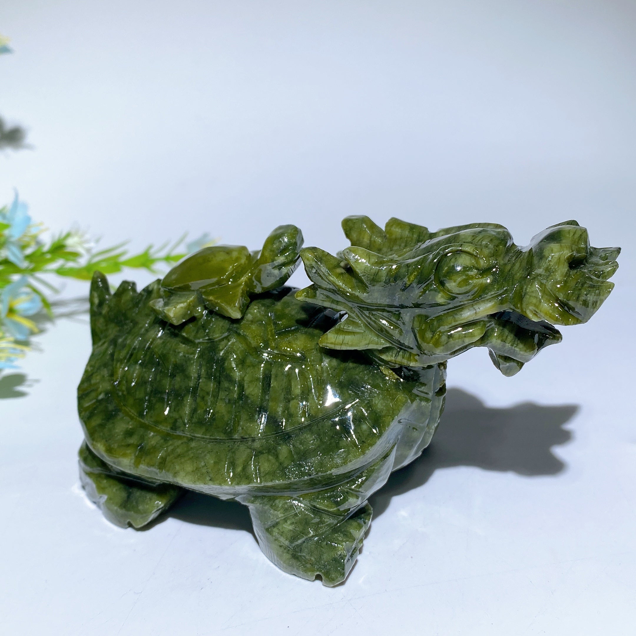 4,6 Zoll Serpentin Drachenschildkröte Kristallschnitzerei
