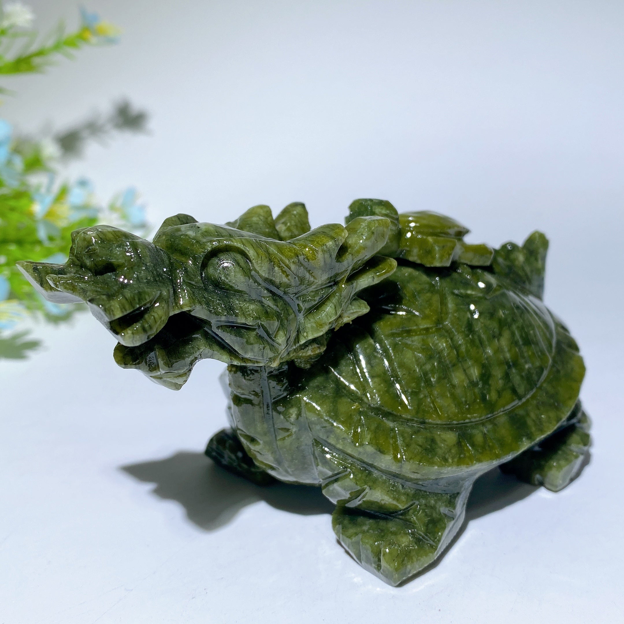 4,6 Zoll Serpentin Drachenschildkröte Kristallschnitzerei