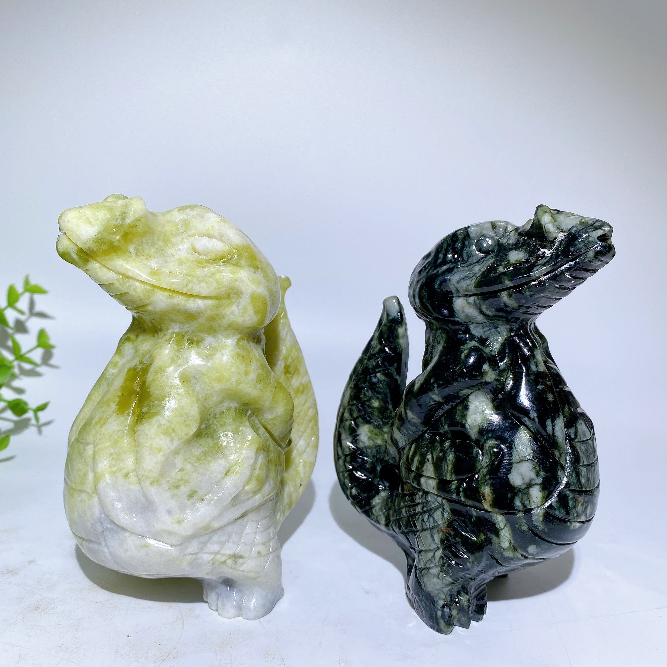 4,7 Zoll Jade-Krokodil-Heilkristall-Schnitzerei